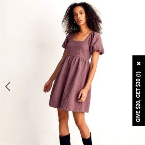 Madewell Floral Quilted Purple Dress